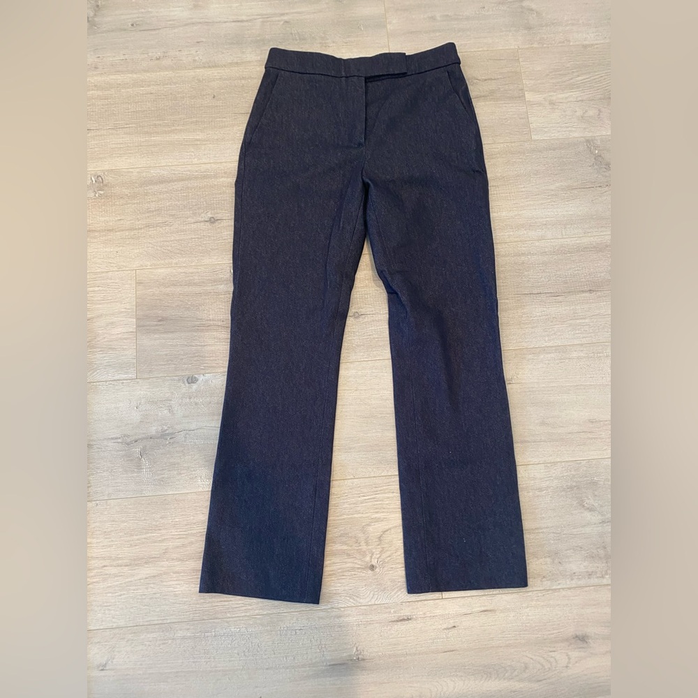 MaxMara Navy Trousers with Subtle Pinstripe Detail